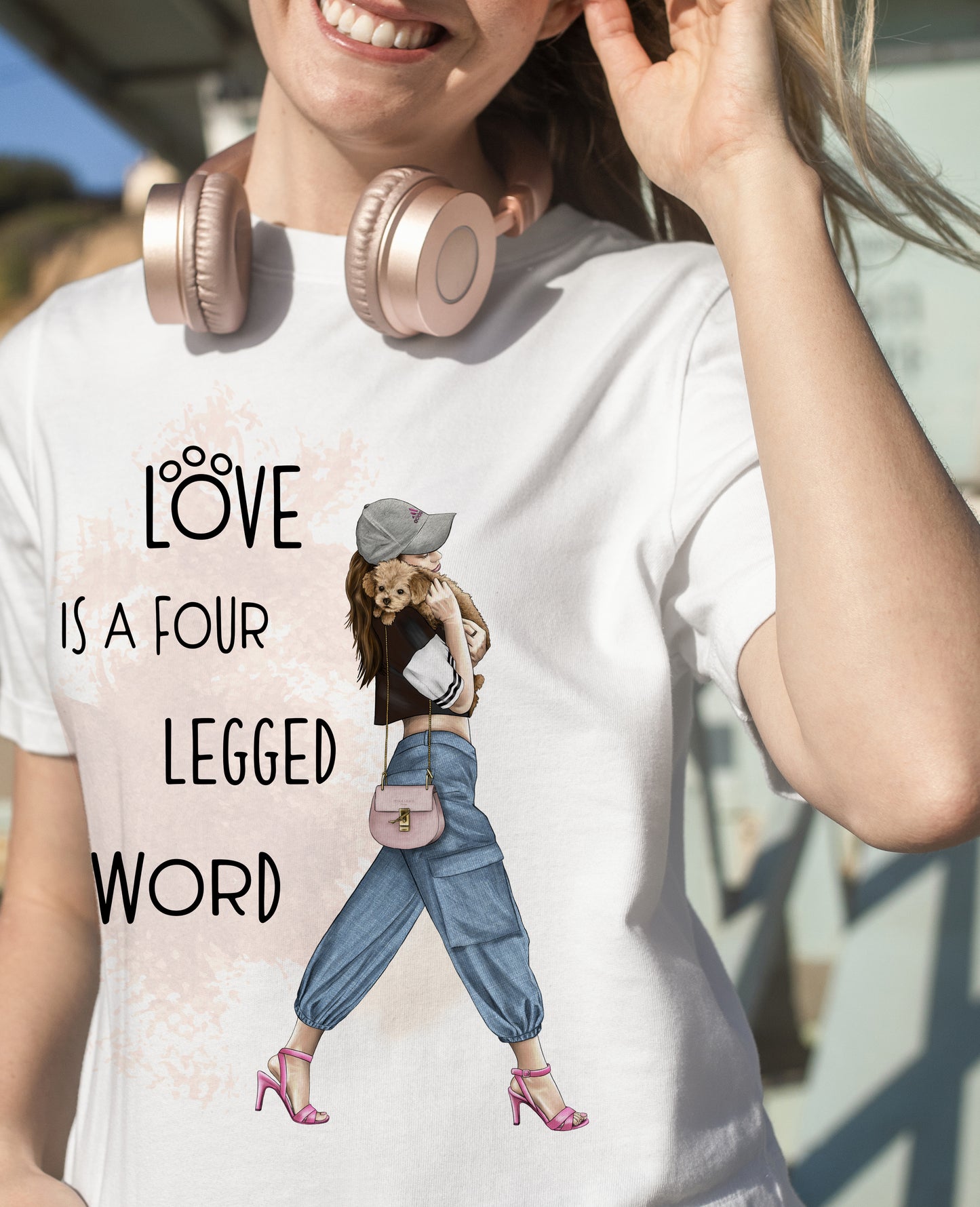 Women’s basic softstyle t-shirt GIRL AND DOG 2