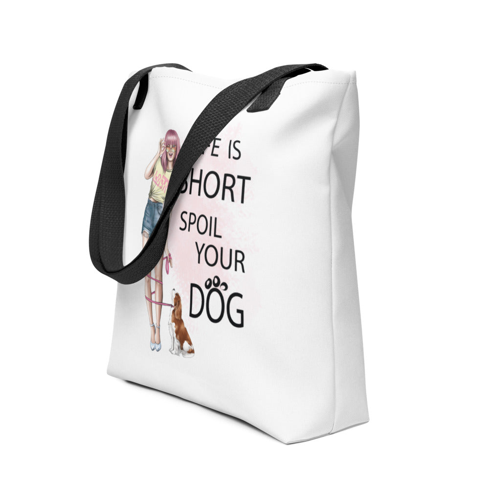 Tote bag GIRL AND DOG