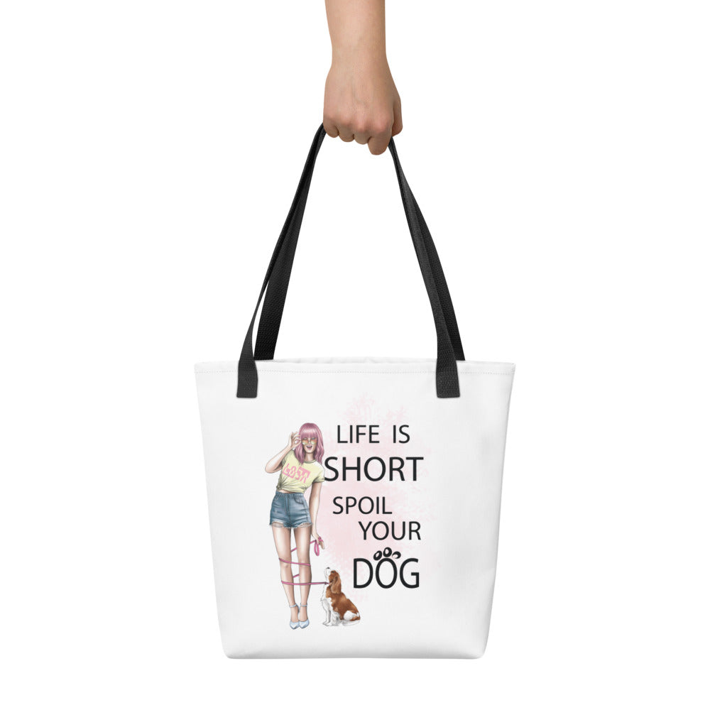 Tote bag GIRL AND DOG