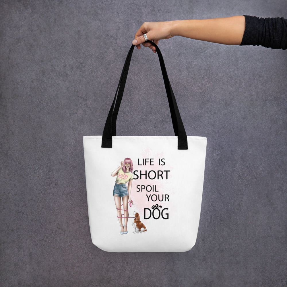 Tote bag GIRL AND DOG