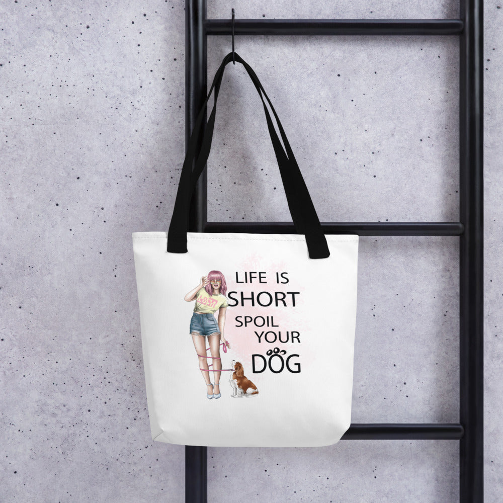 Tote bag GIRL AND DOG