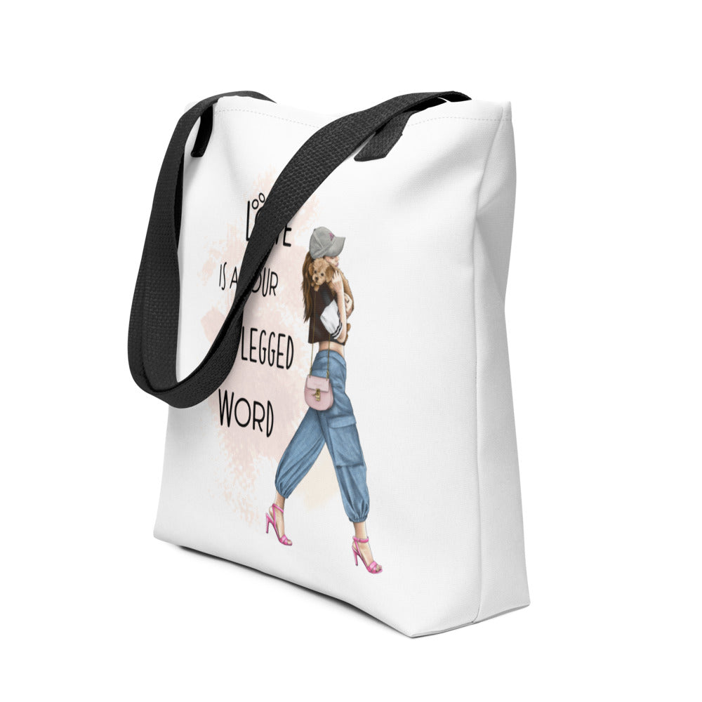 Tote bag GIRL AND DOG 2