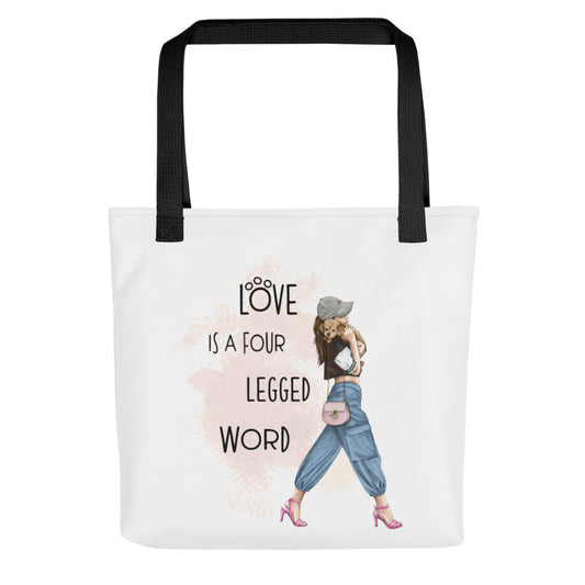 Tote bag GIRL AND DOG 2