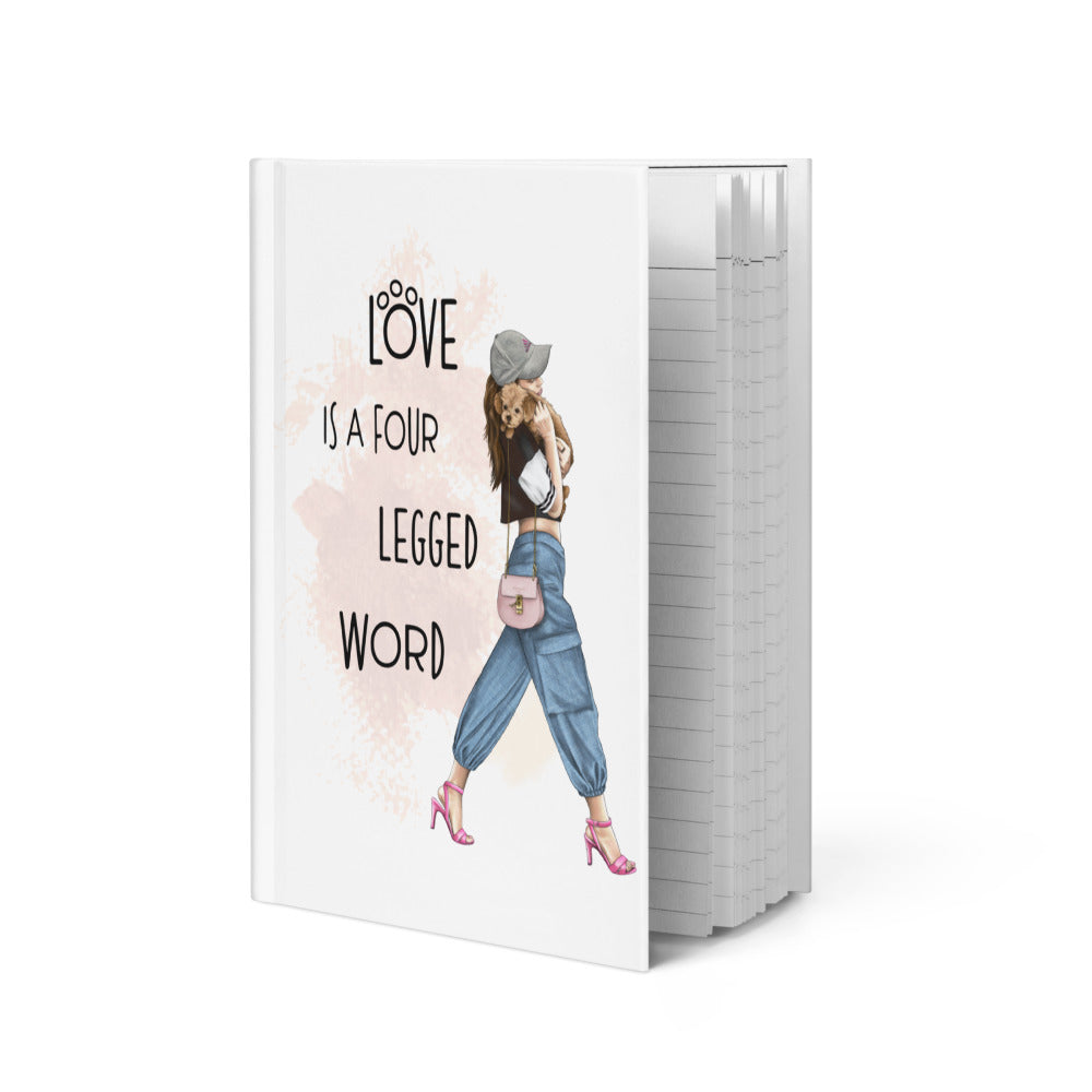 Hardcover journal matte GIRL AND DOG