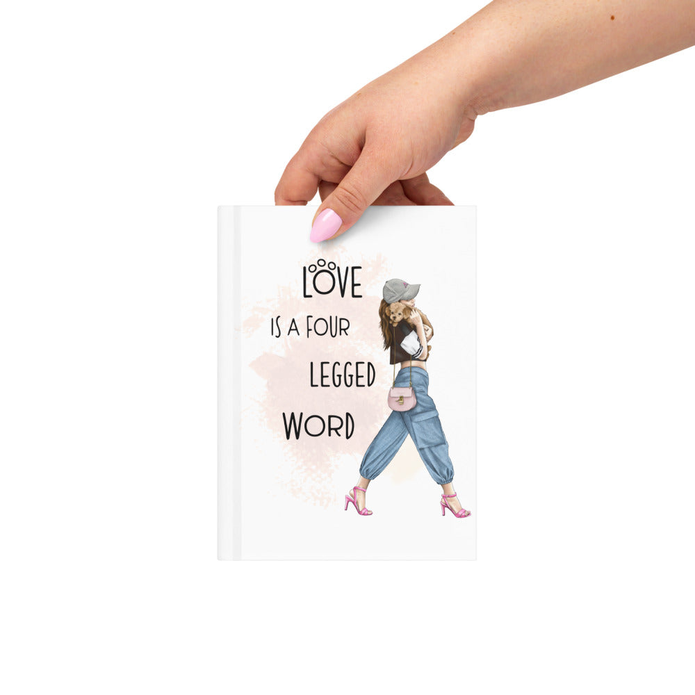 Hardcover journal matte GIRL AND DOG