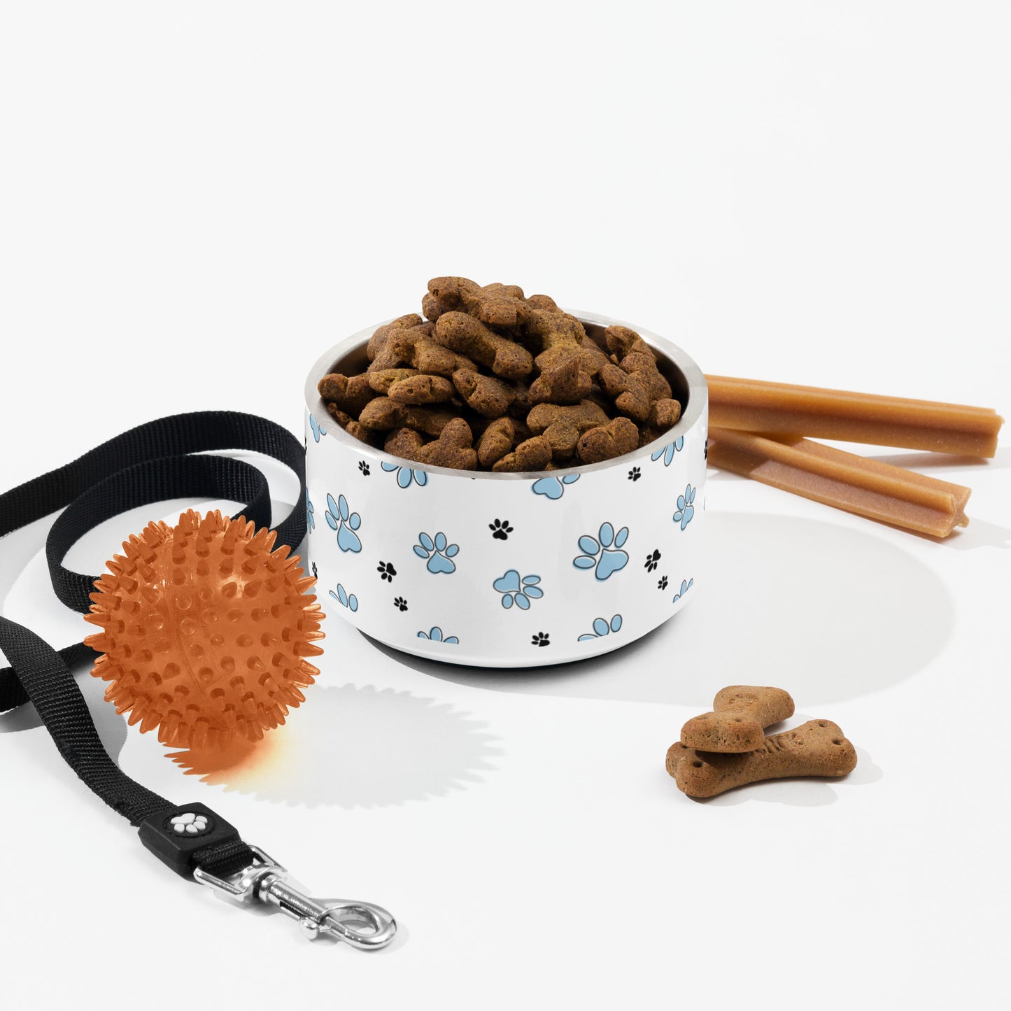 Pet bowl blue paw pattern