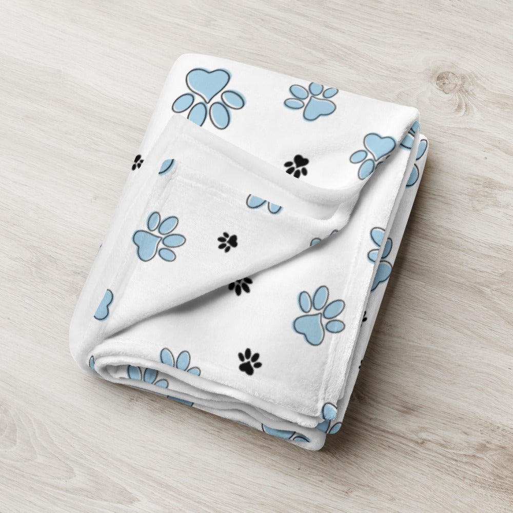 Throw Blanket blue Paw