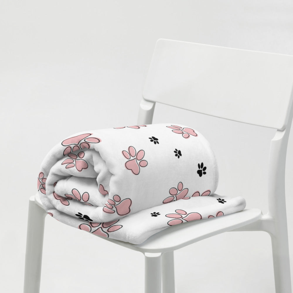 Throw Blanket pink Paw