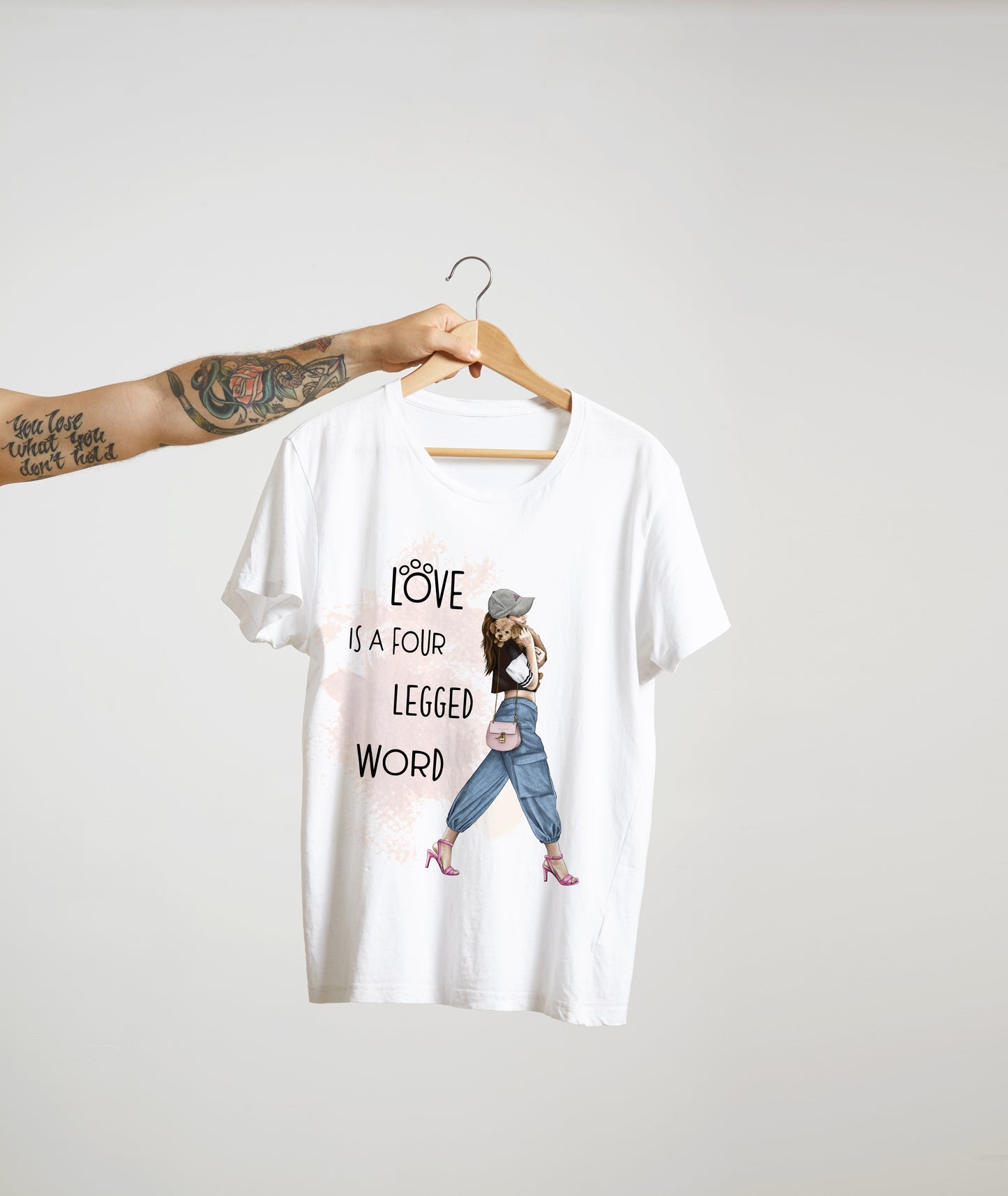 Women’s basic softstyle t-shirt GIRL AND DOG 2