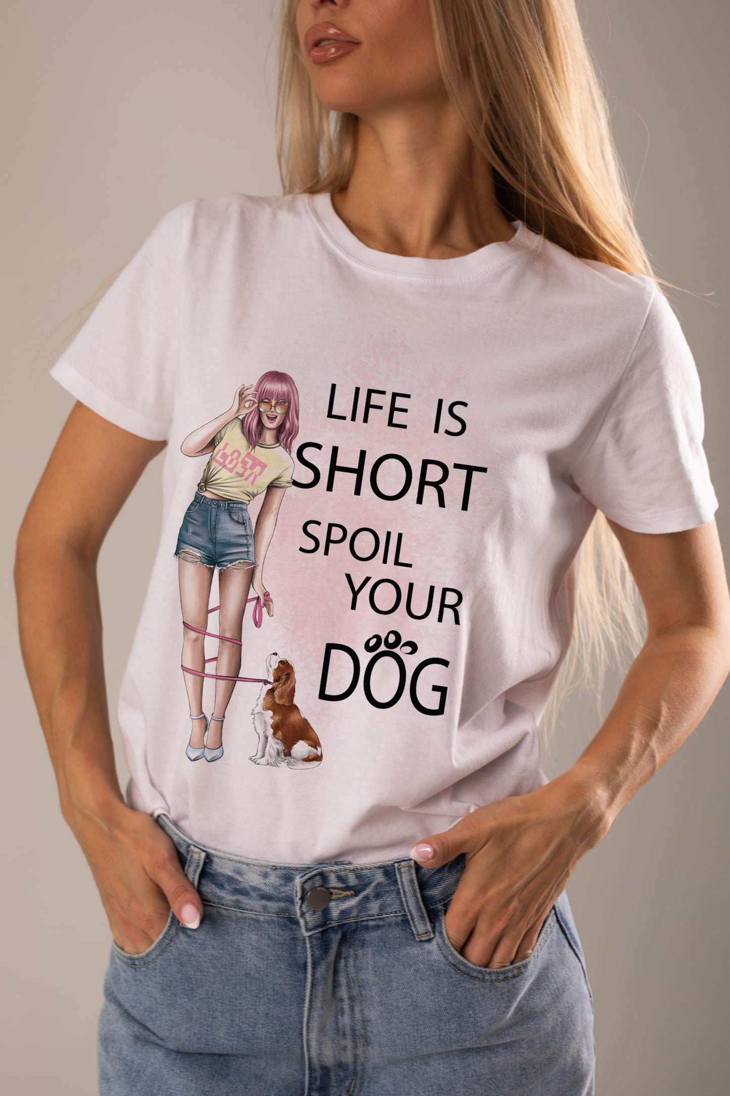 Women’s basic softstyle t-shirt GIRL AND DOG