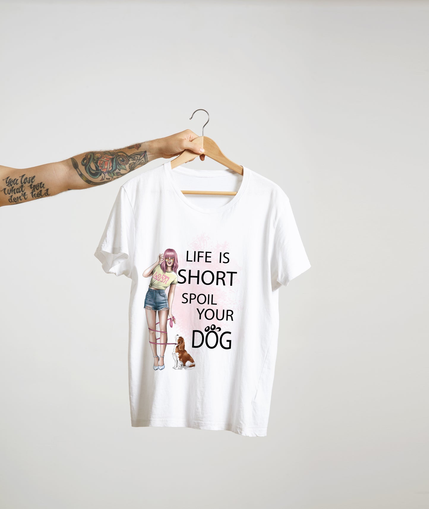 Women’s basic softstyle t-shirt GIRL AND DOG