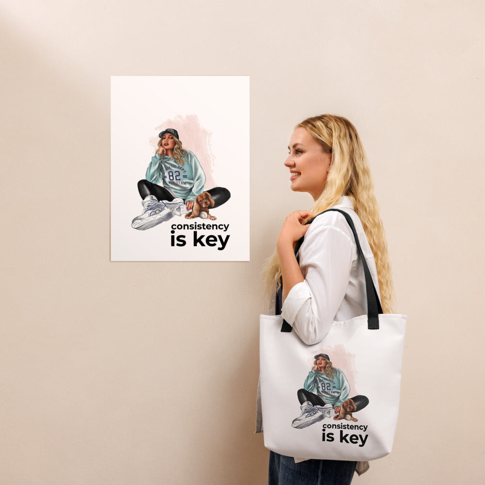 Tote bag GIRL AND DOG