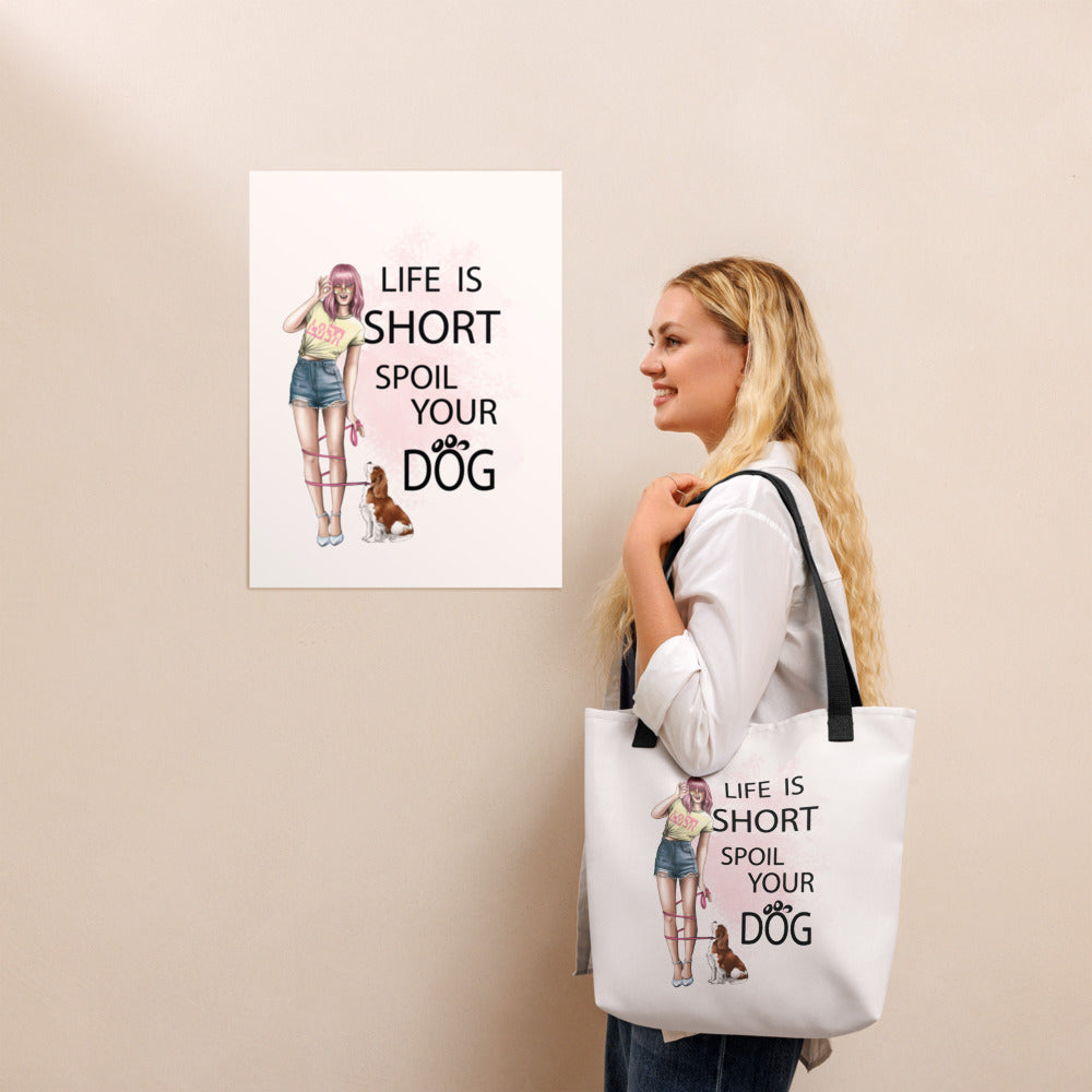 Tote bag GIRL AND DOG