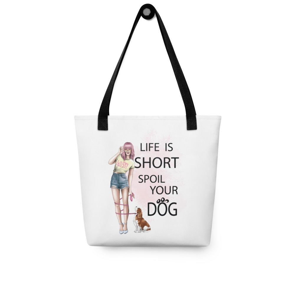 Tote bag GIRL AND DOG