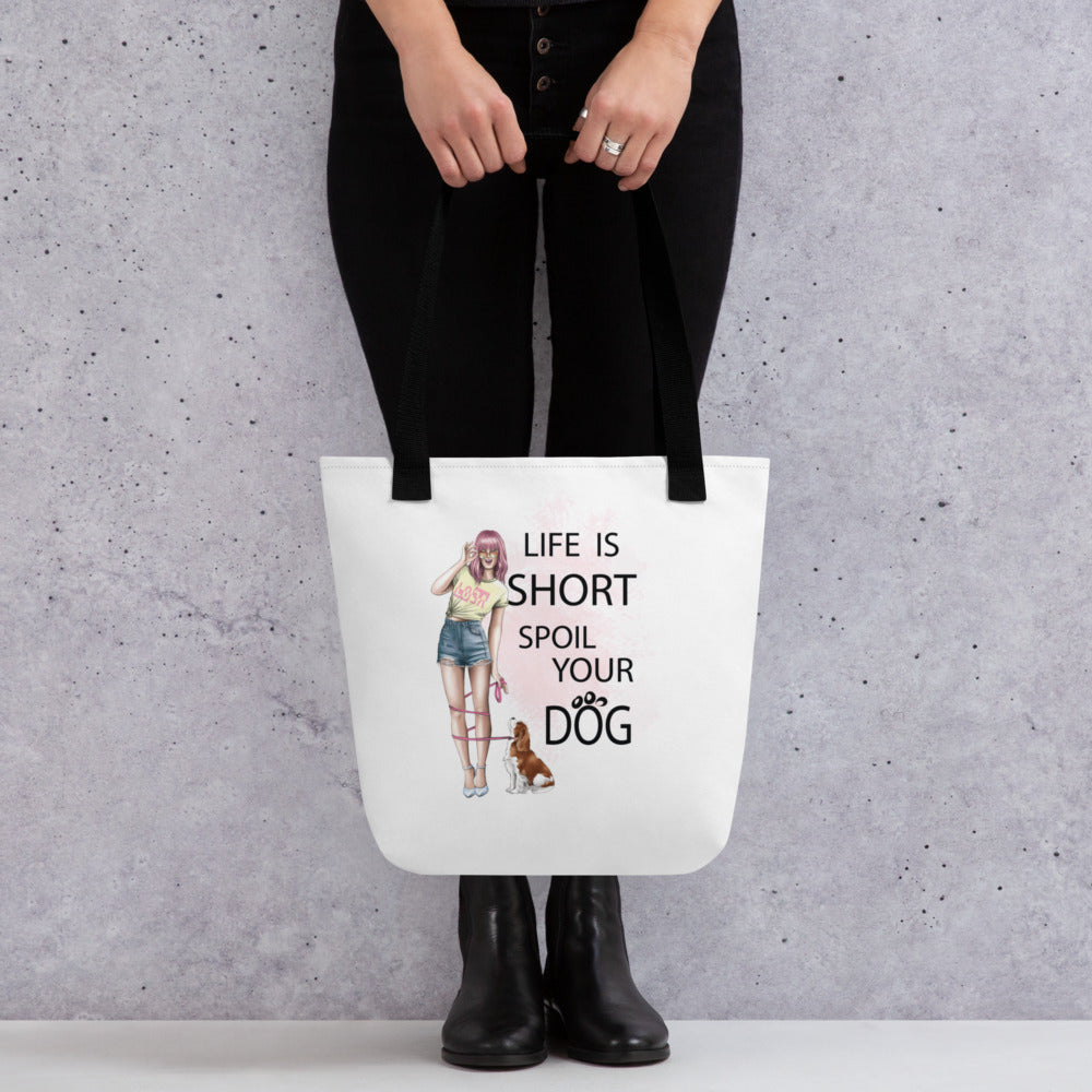 Tote bag GIRL AND DOG