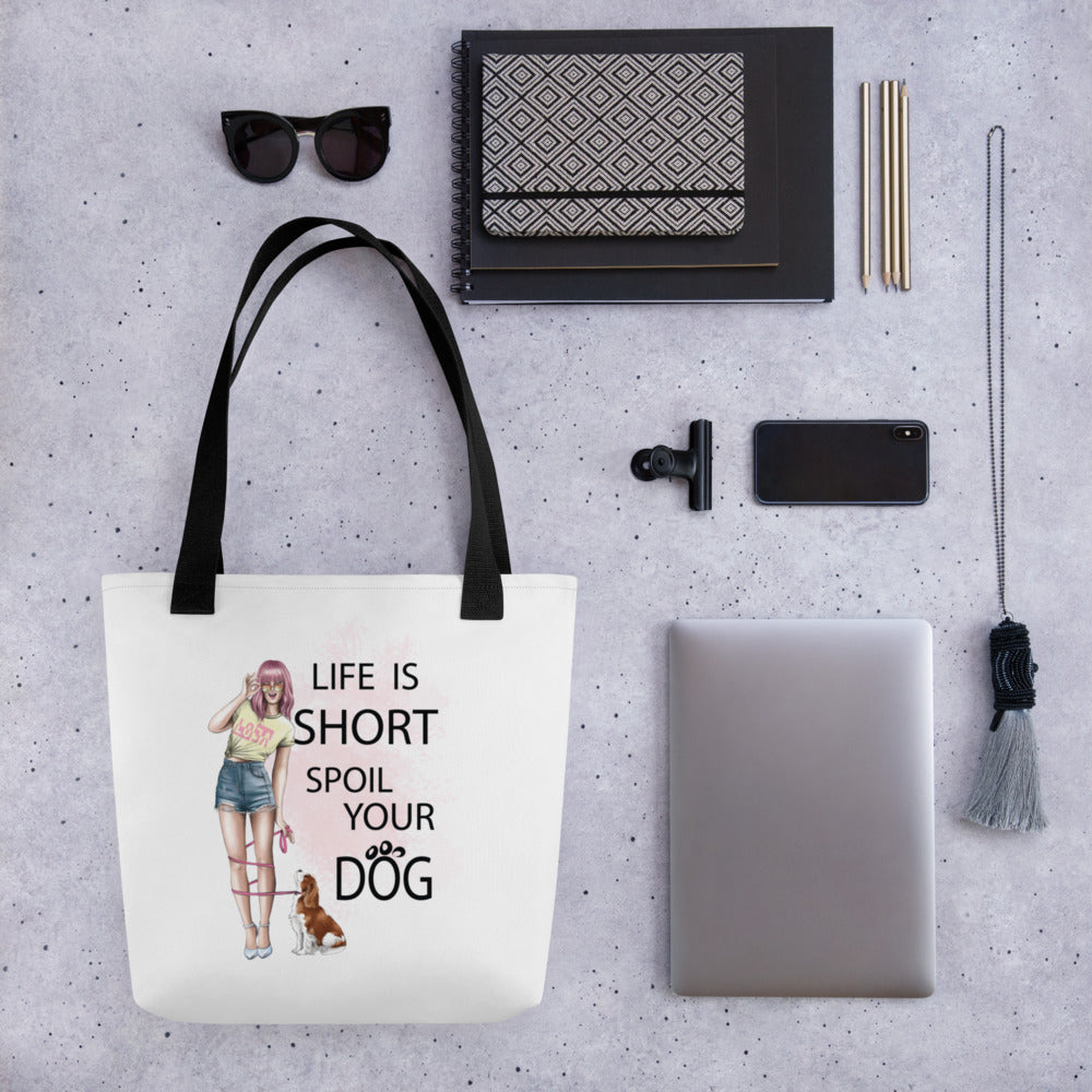 Tote bag GIRL AND DOG