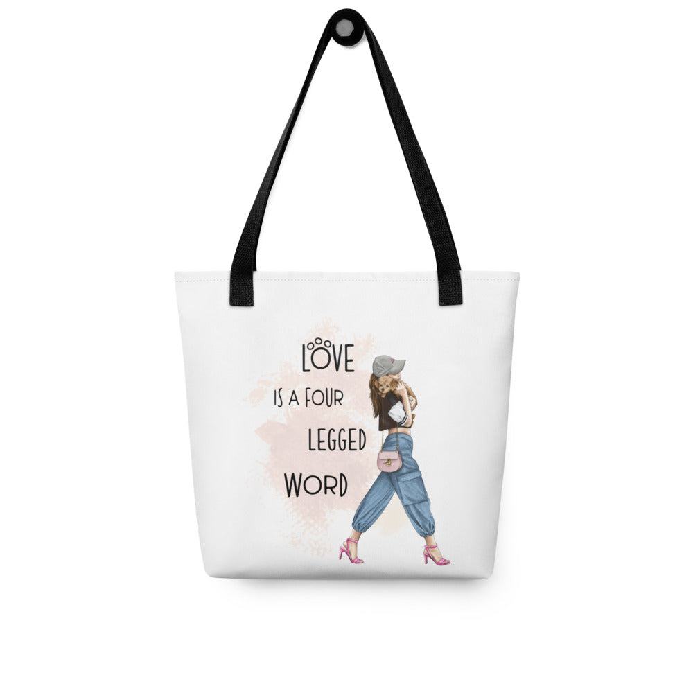 Tote bag GIRL AND DOG 2