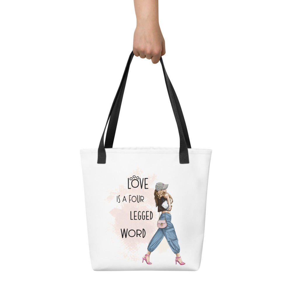 Tote bag GIRL AND DOG 2