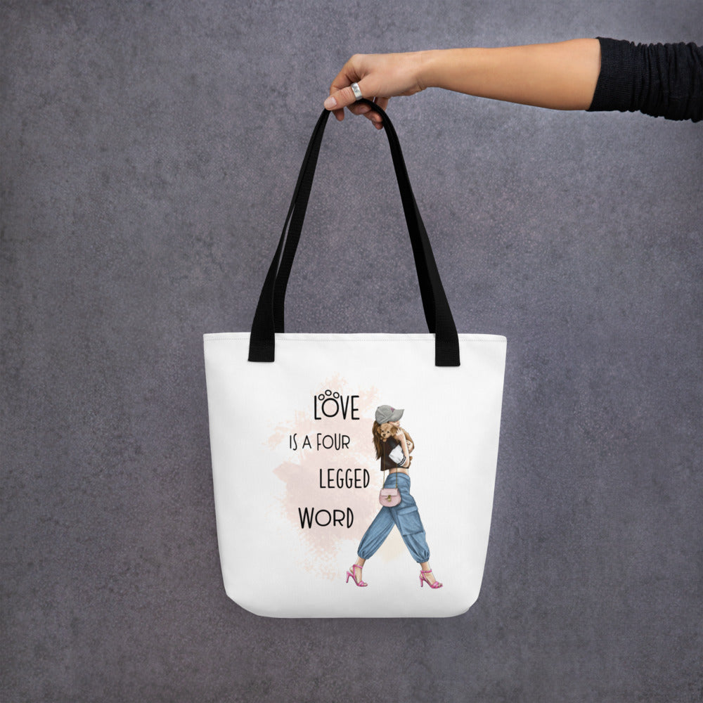 Tote bag GIRL AND DOG 2