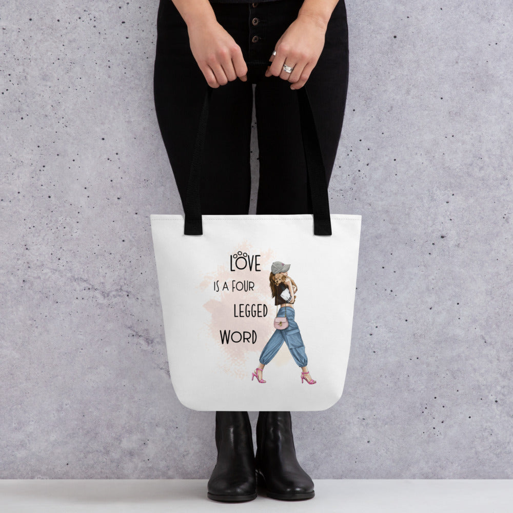 Tote bag GIRL AND DOG 2