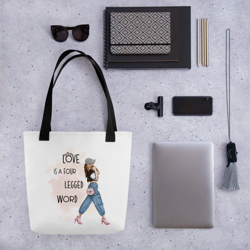 Tote bag GIRL AND DOG 2