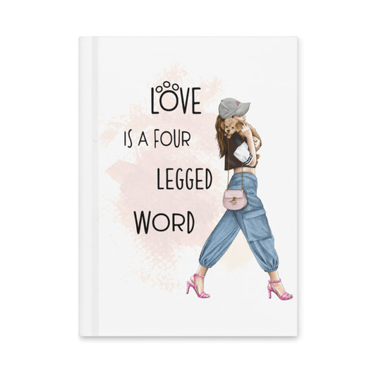 Hardcover journal matte GIRL AND DOG