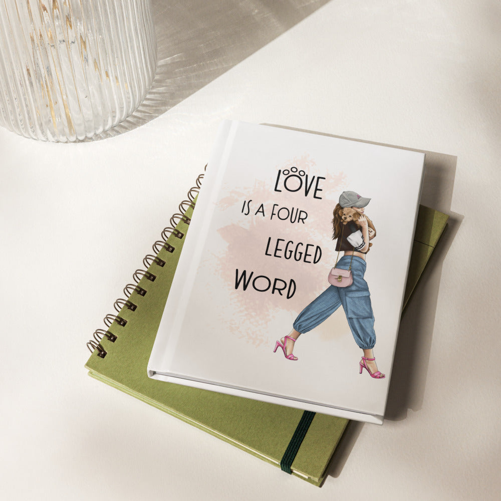 Hardcover journal matte GIRL AND DOG